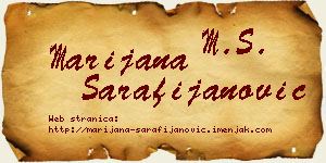 Marijana Sarafijanović vizit kartica